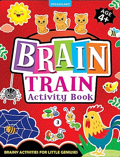 Brain Train Activity Book for Kids Age 4+  With Colouring Pages, Mazes, Puzzles and Word searches Activities