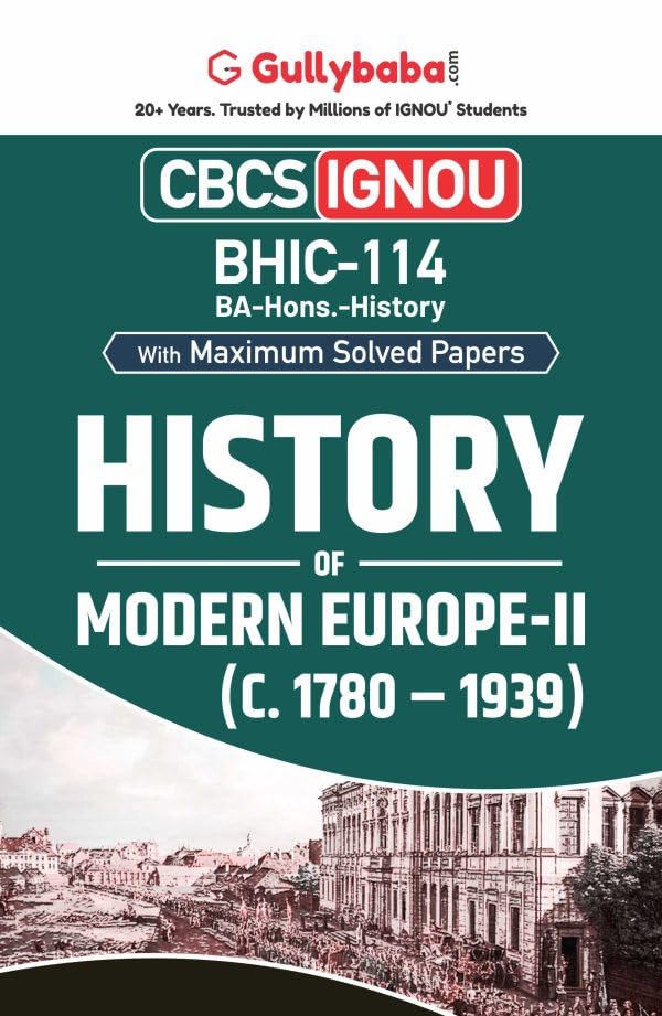 Gullybaba IGNOU BA (Hons.) 6th Sem BHIC114 History of Modern Europe II (c. 1780  1939) in EnglishLatest Edition IGNOU Help B