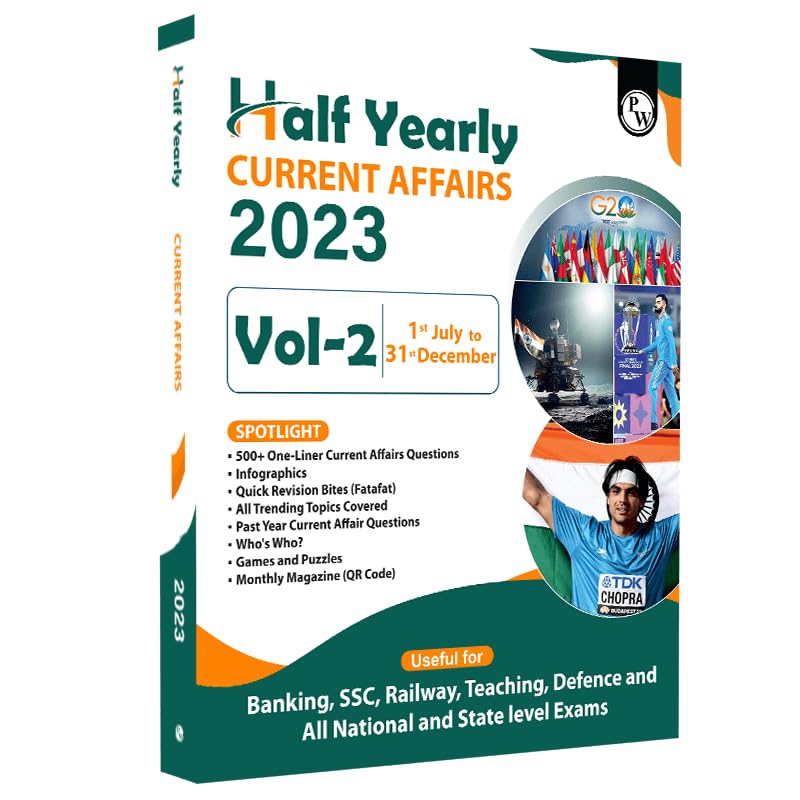 PW Half Yearly Current Affairs Vol 2 July to December 2023 English Edition for SSC, Banking, Teaching, Defence and Other Competi