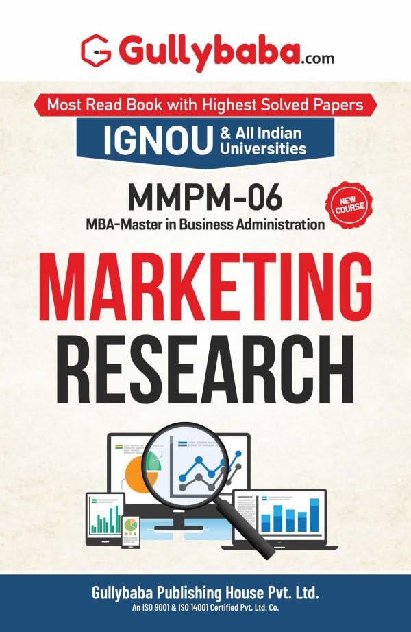 GULLYBABA IGNOU MBAMM 4Th Sem MMPM06 Marketing Research In English  Latest Edition IGNOU Help Book With Solved Previous Year
