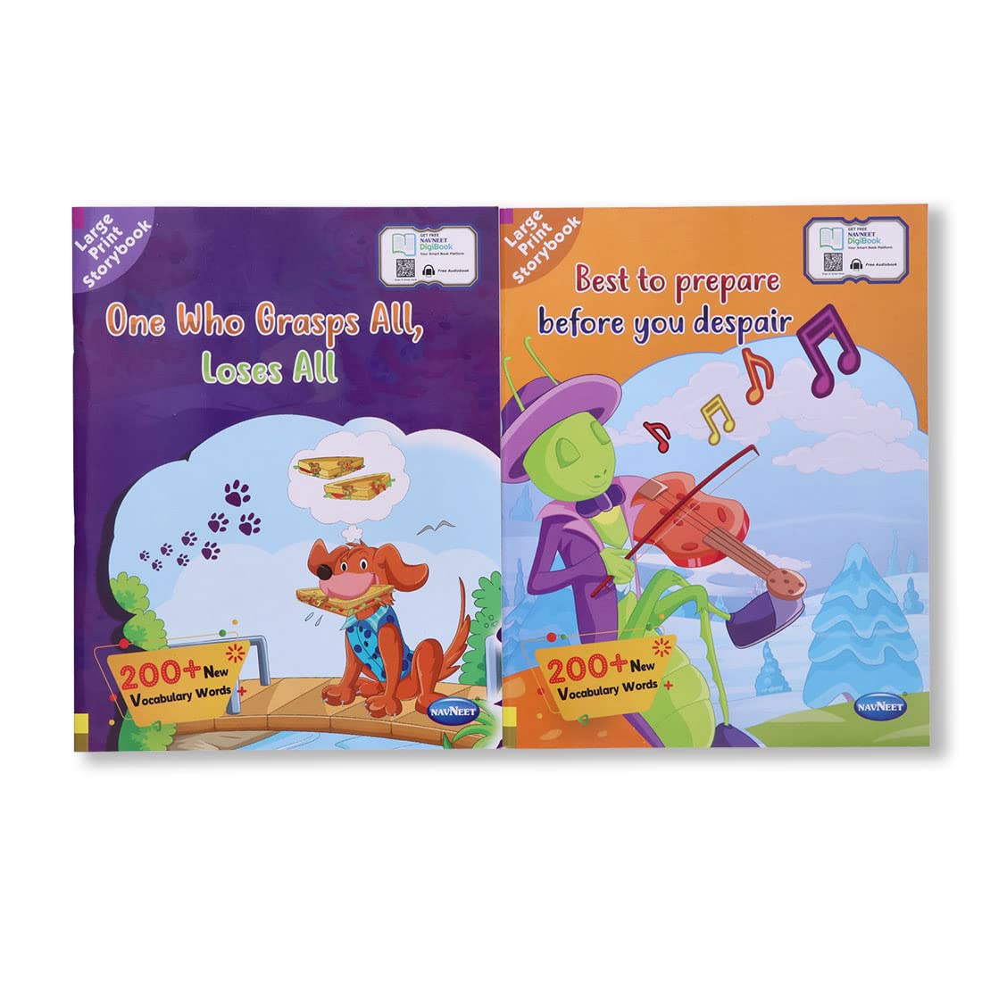 Navneet Large Print Storybooks 3 Set Of 2 Books With 200+ Vocabulary Words With Colourful Illustrations Read Aloud Stories B