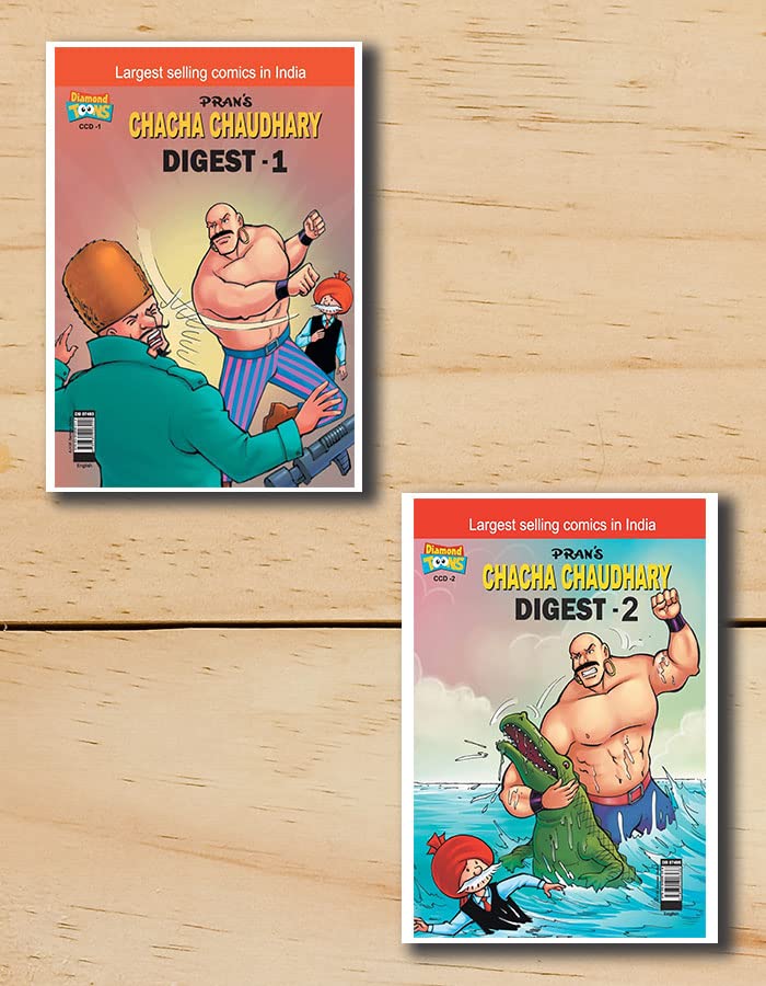 Chacha Chaudhary Comics In English| Chacha Chaudhary Comics Digest Set Of 2 Comics In English | English Comics | Diamond Comics 