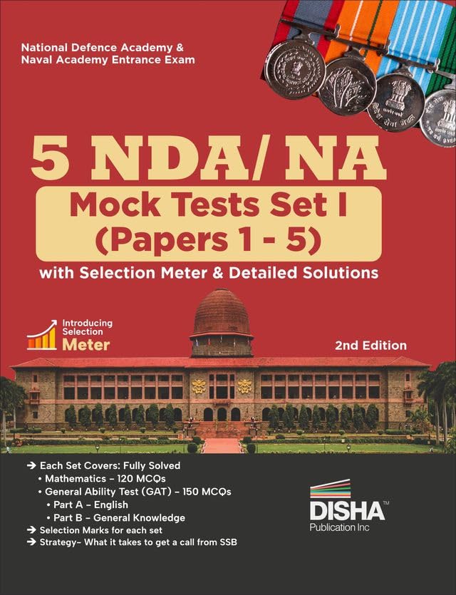 5 Practice Sets For Nda/ Na Exam With Selection Meter 2Nd Edition | Mathematics, General Ability  English & General Knowledge