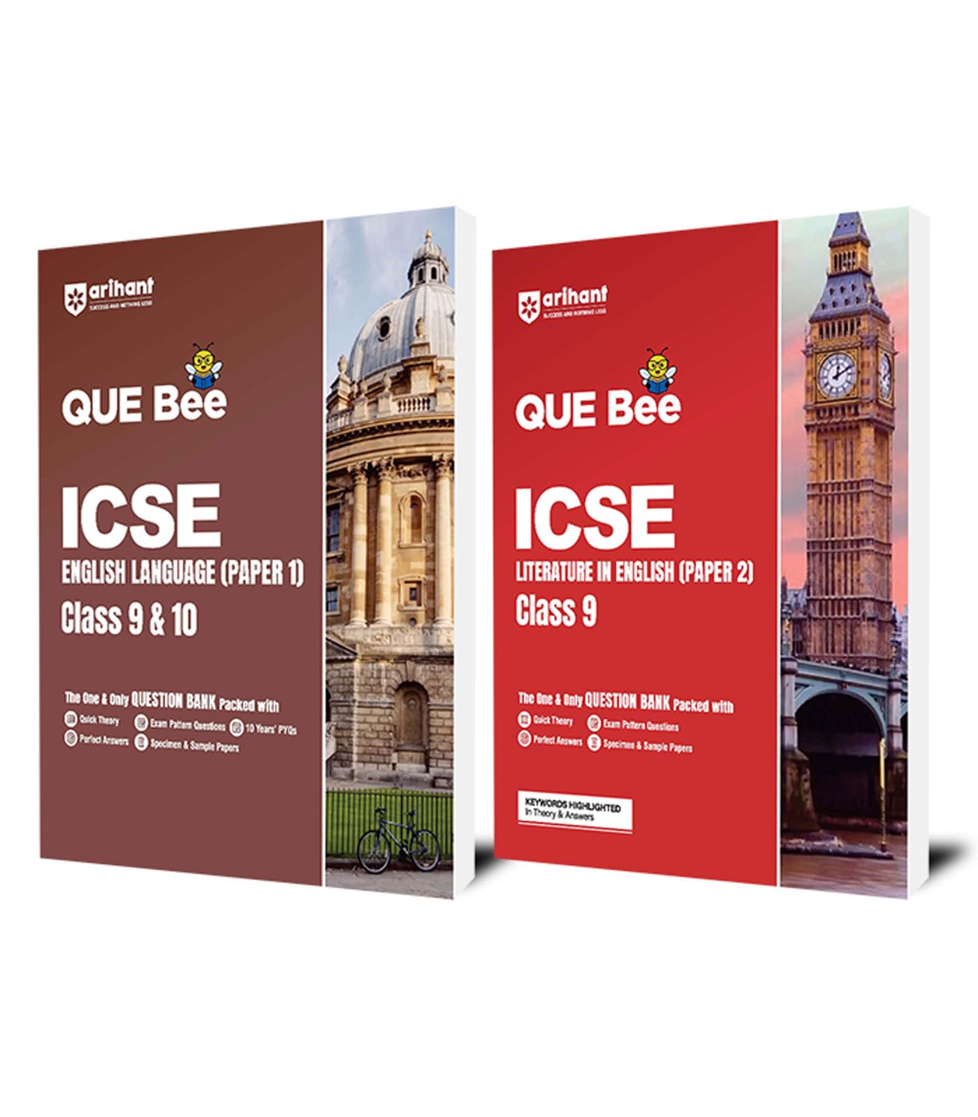 Arihant QUE Bee ICSE Literature In English (Paper 2),English Language (Paper 1) Class 9 Exam 2026 | Quick Theory, Exam Pattern Q