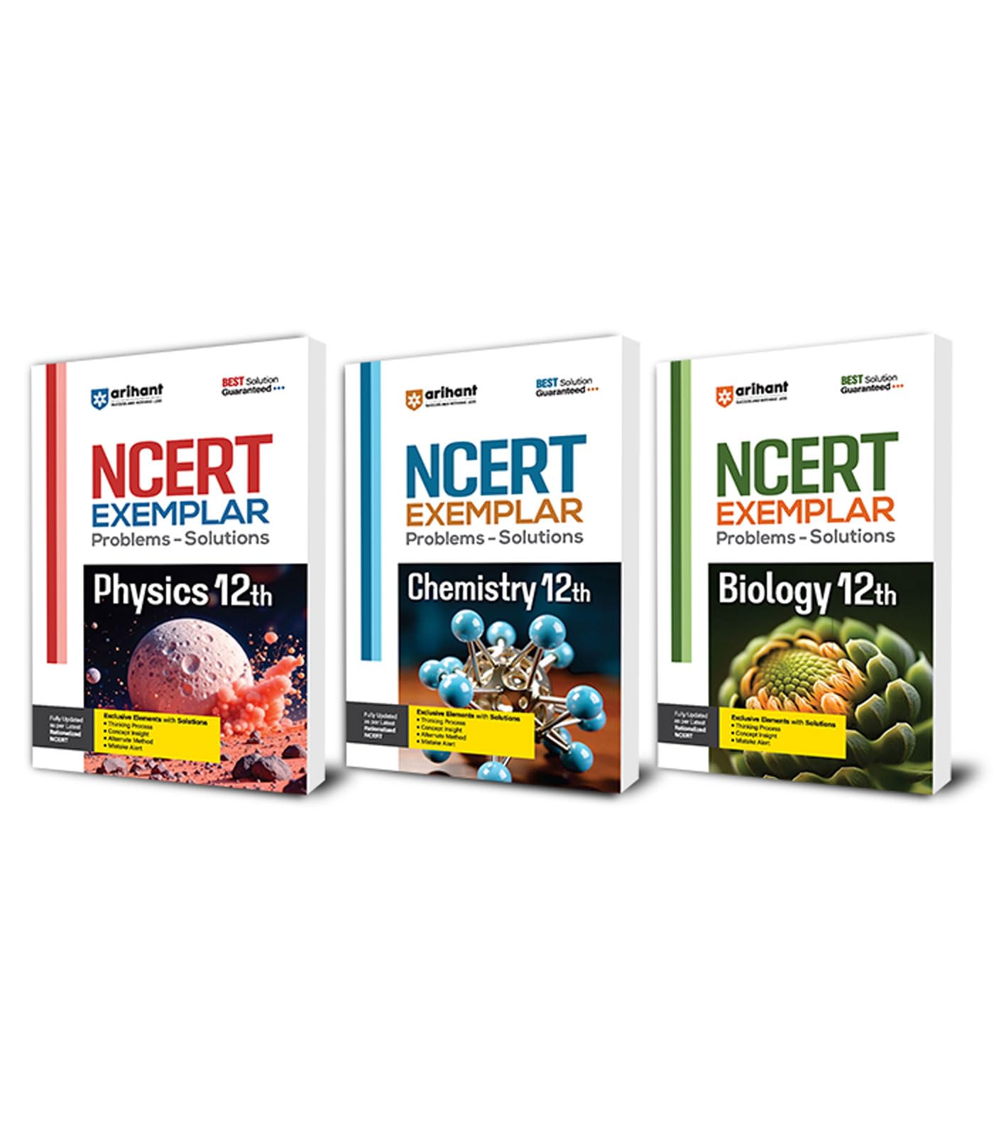 Arihant Ncert Exemplar Physics,Chemistry,Biology 12Th Latest Rationalized Edition (Set Of 3) | Problems & Solutions With Exclusi