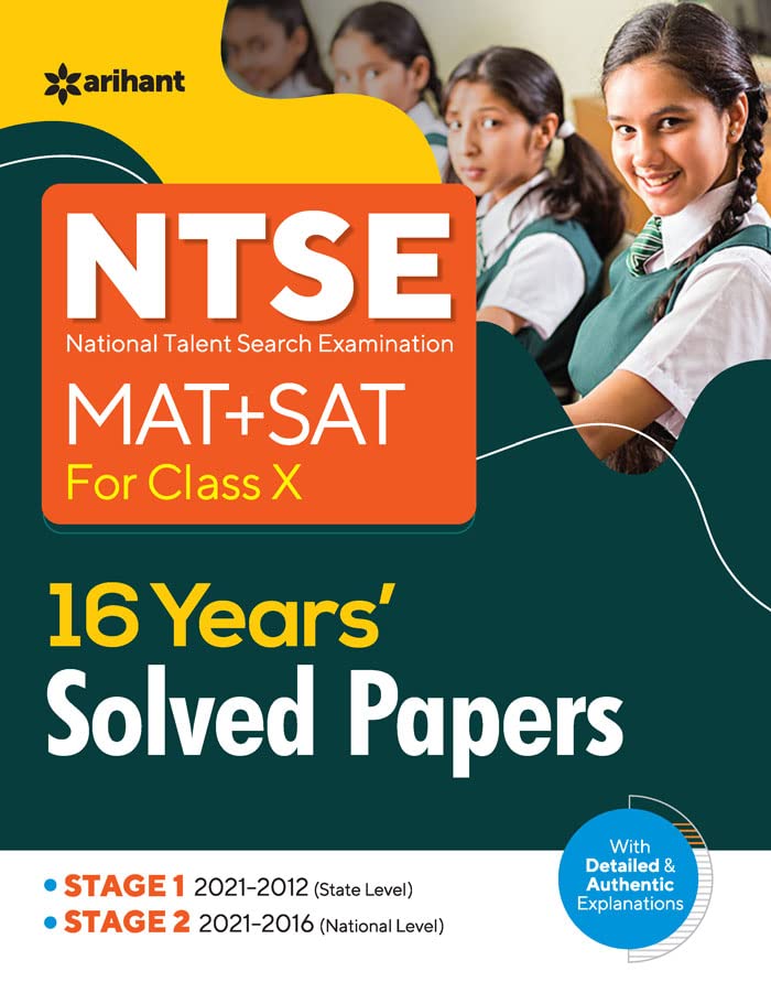 NTSE MAT + SAT 16 Years Solved Paper for Class 10 2023