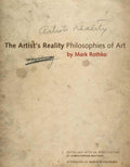 The Artists Reality: Philosophies of Art