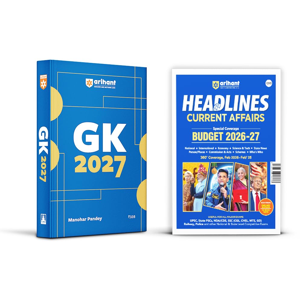 Arihant GK and Headlines Current Affairs Budget 202627 Combo | Complete General Knowledge and Budget Special Current Affairs Bo