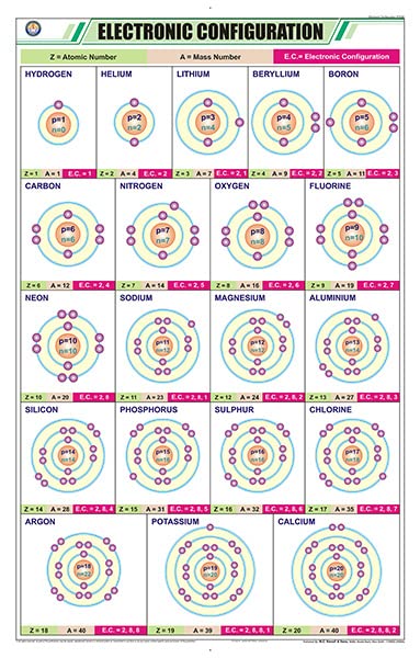 Stc52 | Teachingnest | Electronic Configuration Chart (58X90 Cm) | English | Chemistry Charts | With Rollers