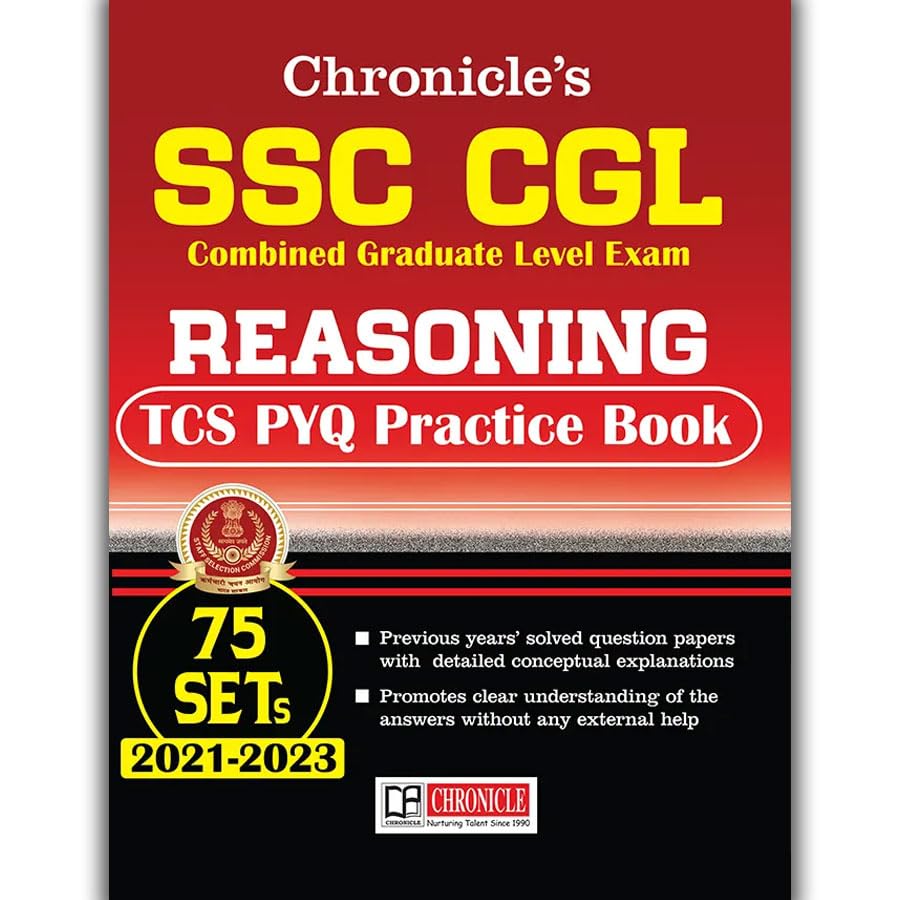 SSC CGL REASONING TCS PYQ Practice Book |75 Practice Sets (20212023) | Previous Years solved question papers with detailed expl