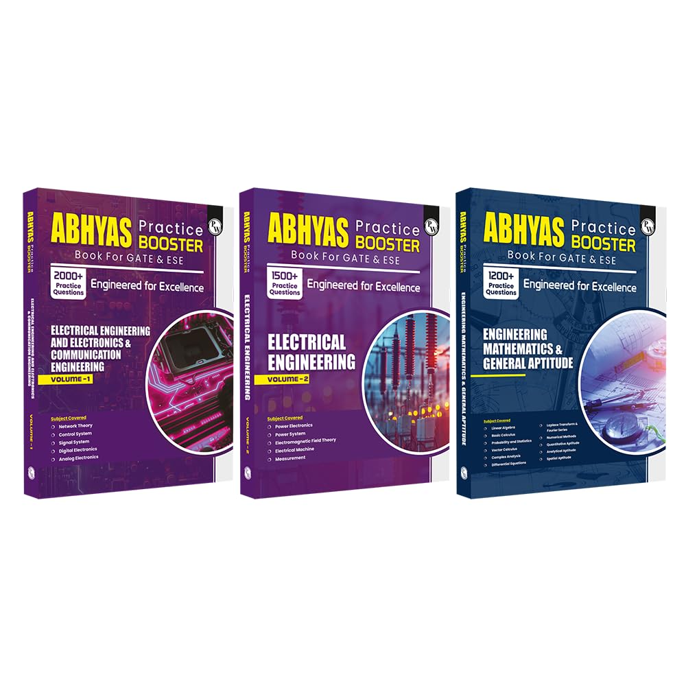 PW GATE Abhyas Practice Booster For ECE/EE Vol 1, Electrical Engineering Vol 2 and Engineering Mathematics & General Aptitude Co