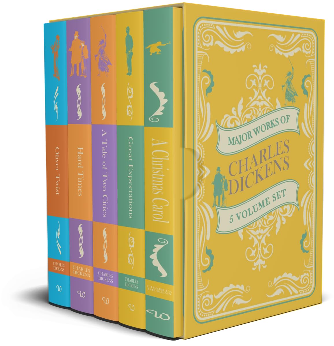 Major Works Of Charles Dickens Collection 5 Books Set:Great Expectations, A Tale of Two Cities, A Christmas Carol, Hard Times & 