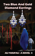 Two Blue And Gold Diamond Earrings