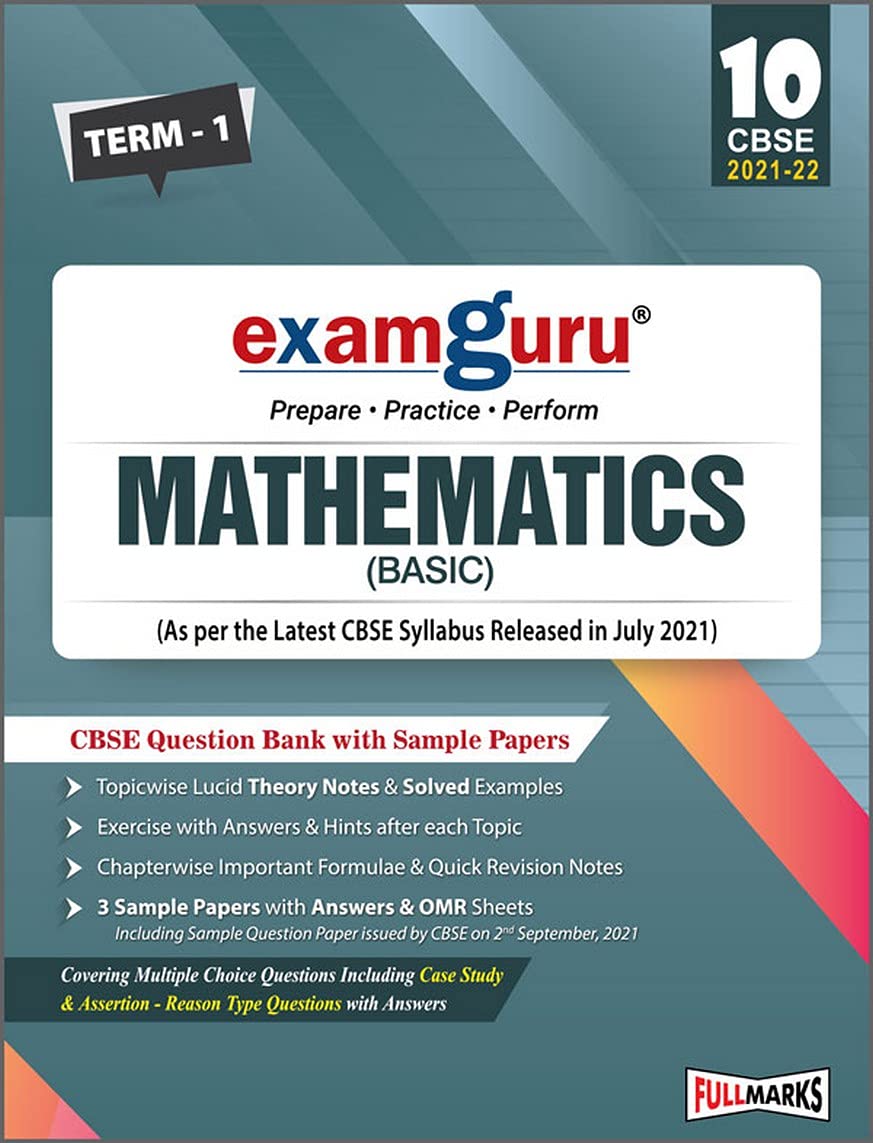 Examguru Mathematics (Basic) Question Bank With Sample Papers Term1 (As Per The Latest Cbse Syllabus Released In July 2021) Cla