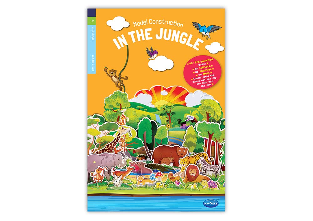 Navneet Model Construction In The Jungle Wild Animals Stem Learning Book 3D Paper Models  School Project Book Fun Diy Craft