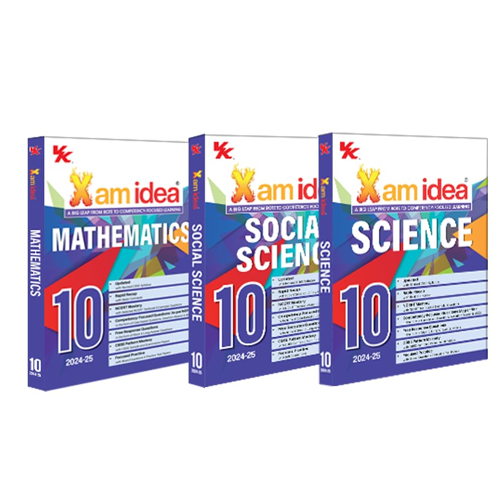 Xam idea Bundle Set of 3 (Science, Social Science & Mathematics) Class 10 Book | CBSE | Chapterwise Question Bank | Based on Rev