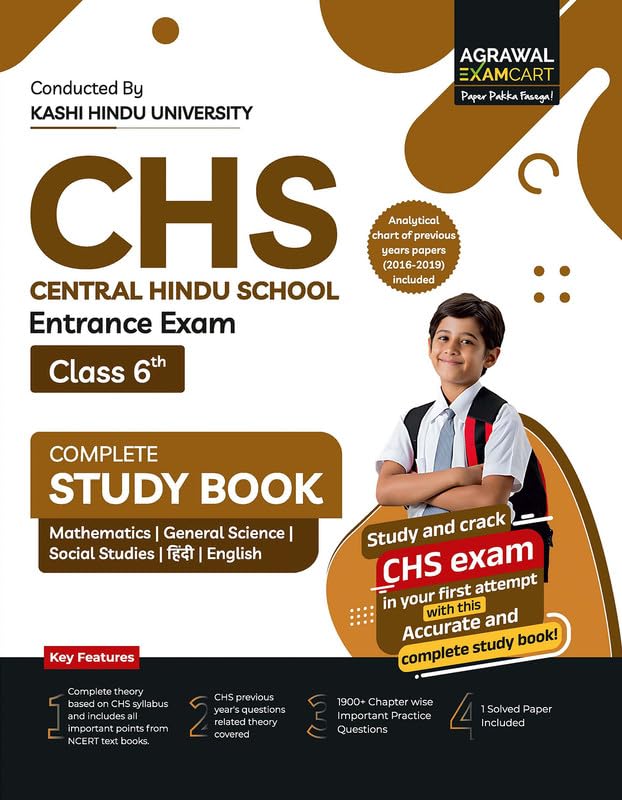 Examcart Central Hindu School (CHS) Class 6 Entrance Exam Study Book 2027 | NCERT Based Theory, 1900+ Practice Questions & Previ