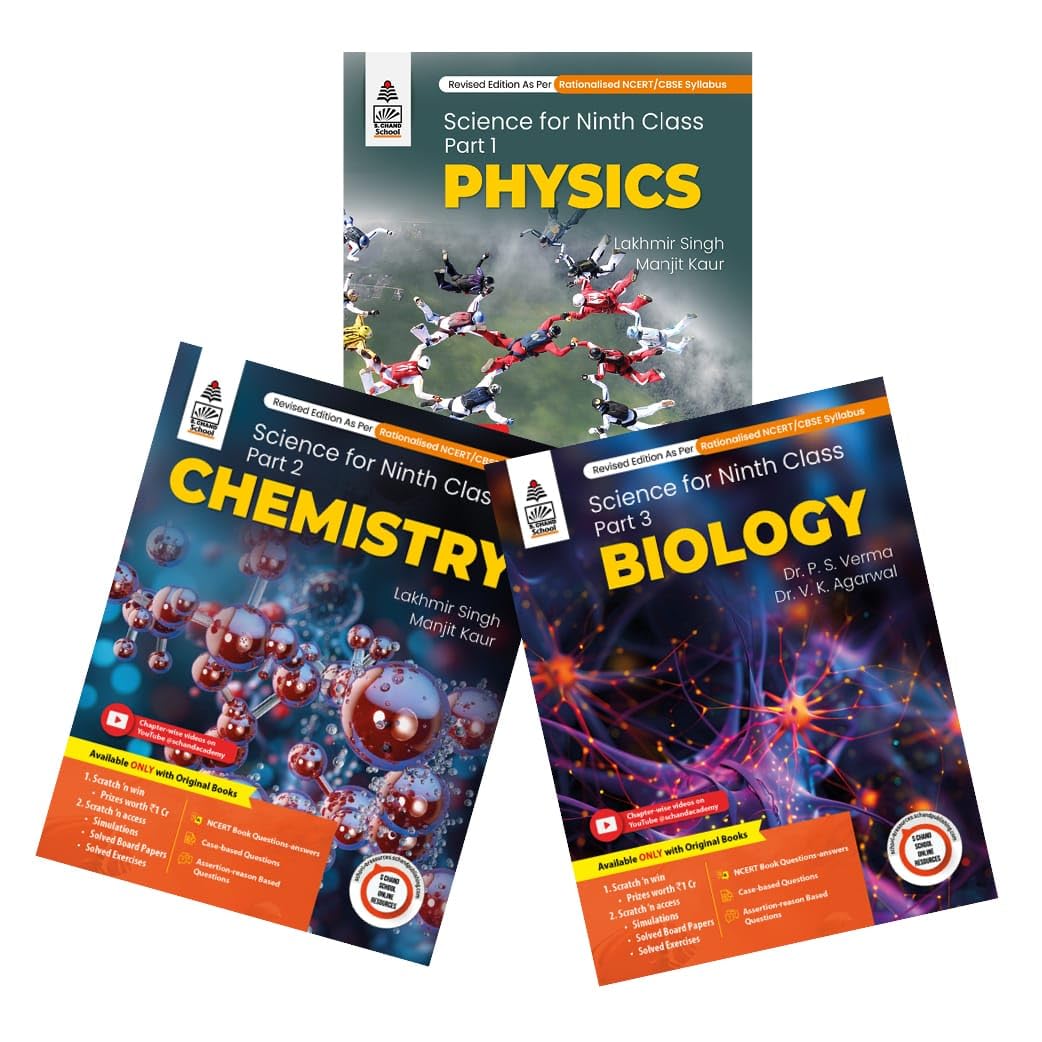Combo Pack: Lakhmir Singh Class 9 Science (Physics, Chemistry, Biology)  202526 Examination