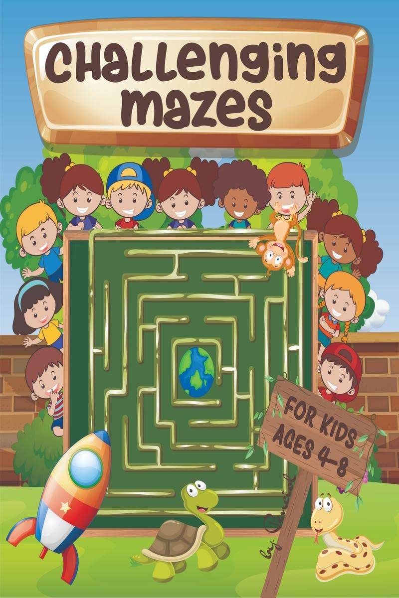 Challenging mazes for kids ages 48 : Maze Activity Book 46, 68  Brain bending puzzles
