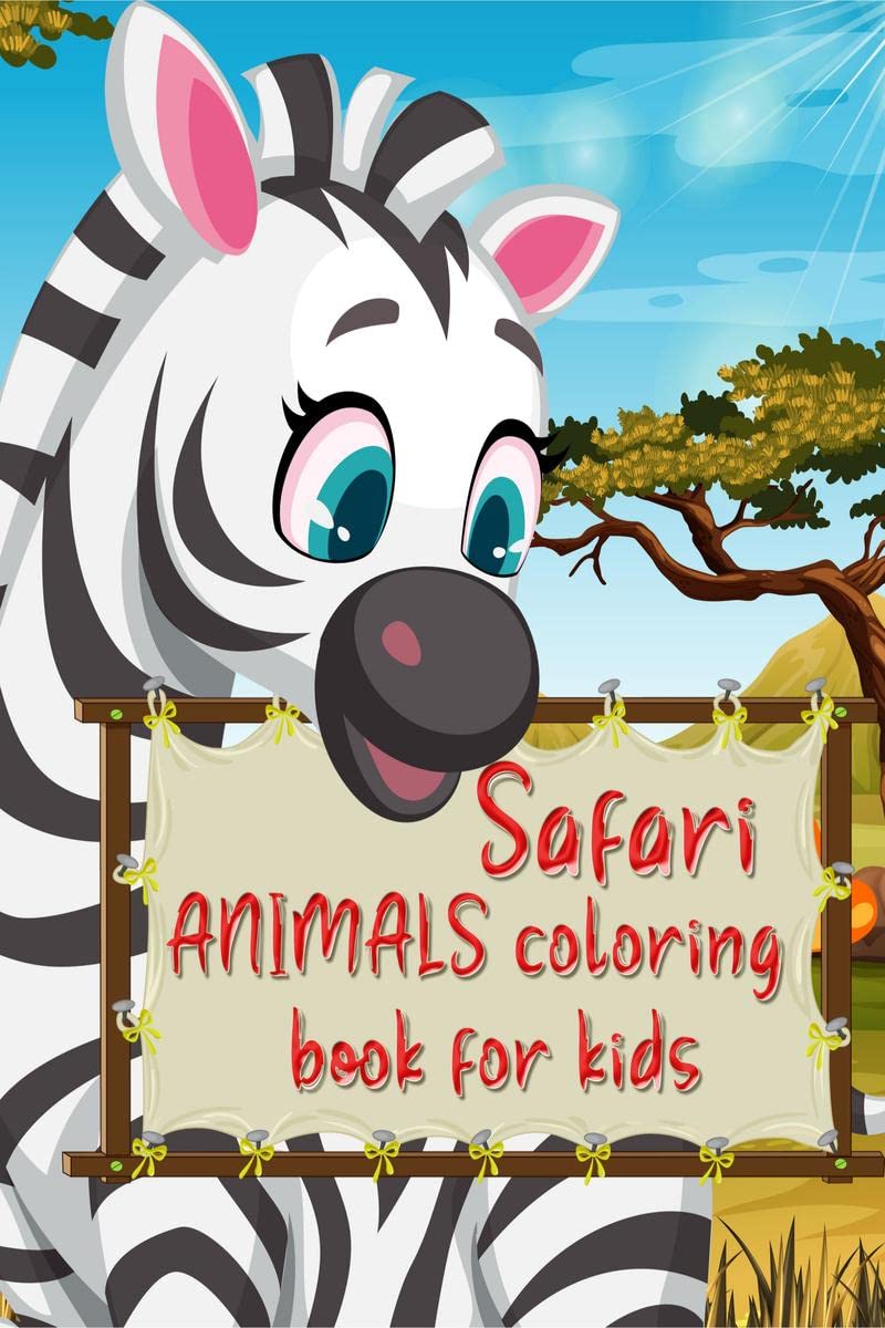 Safari animals coloring book for kids : Amazing coloring book with jungle animal patterns made with professional graphics for gi