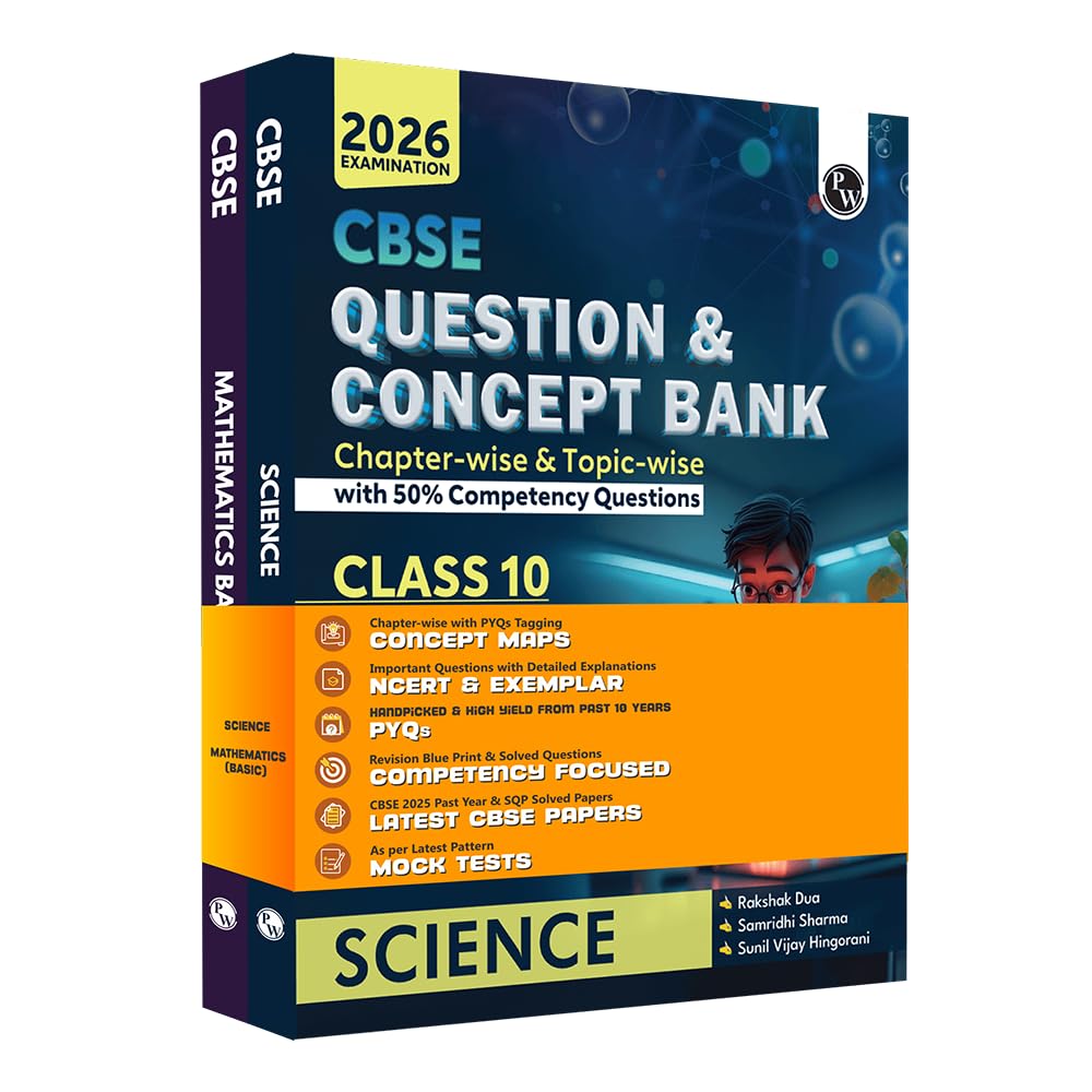 PW CBSE Question and Concept Bank (QCB) Class 10 Science and Mathematics (Basic) Combo Set of 2 Books [Paperback] PW