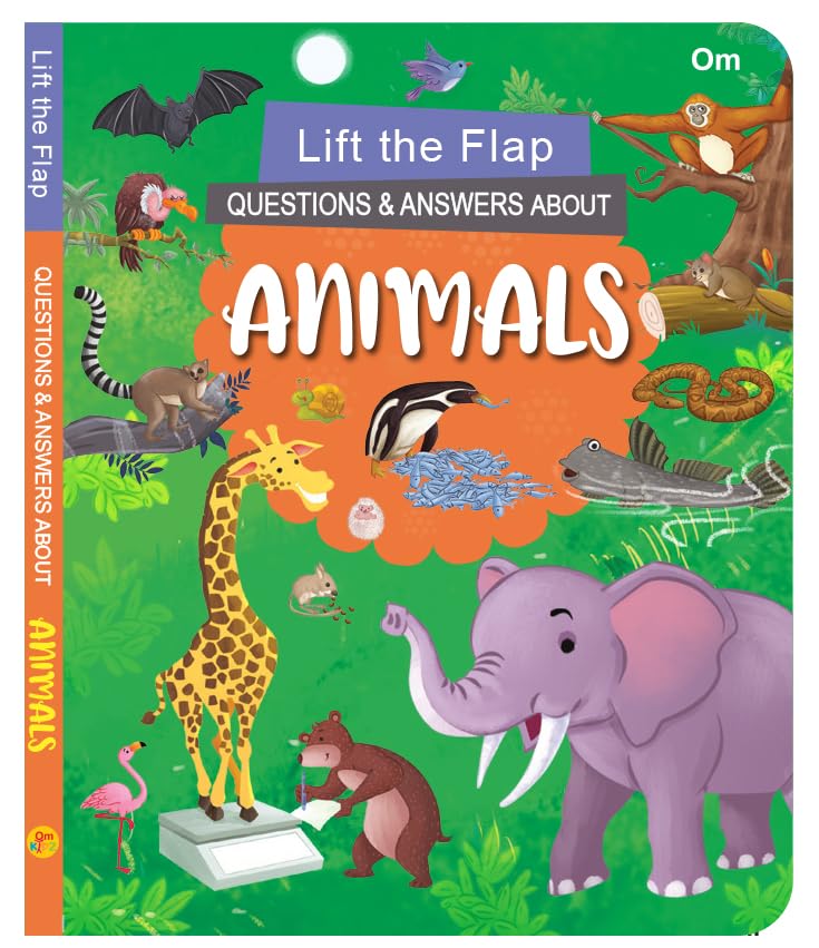 Board Book: Lift the Flap Question & Answer About Animals Activity Book for Children Age 35 Years