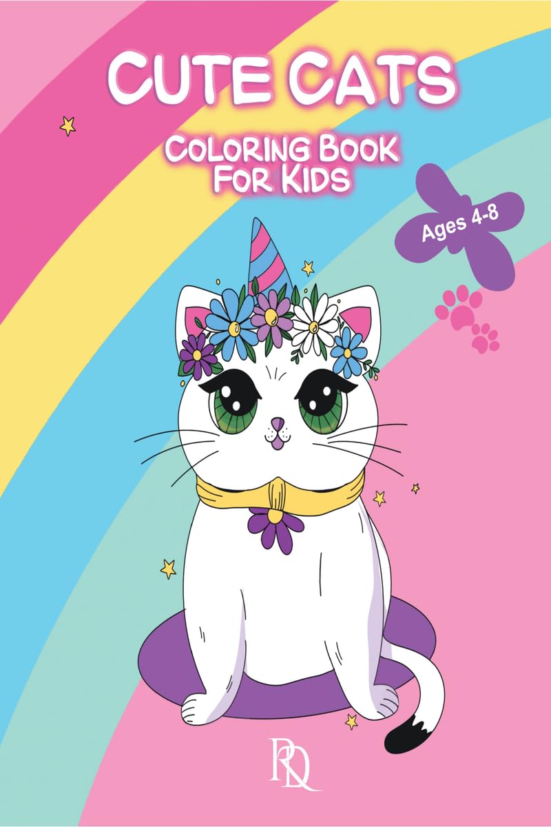 Cute Cats Coloring Book For Kids Ages 48: 50 Adorable Cats Coloring Pages