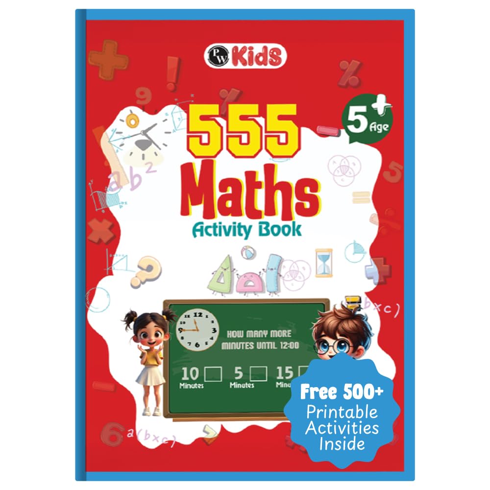 555 Maths Activity Book For Kids Ages 510 Years, Fun Math Puzzles, Shapes, Numbers, Brain Games & Practice Sheets, Educational 
