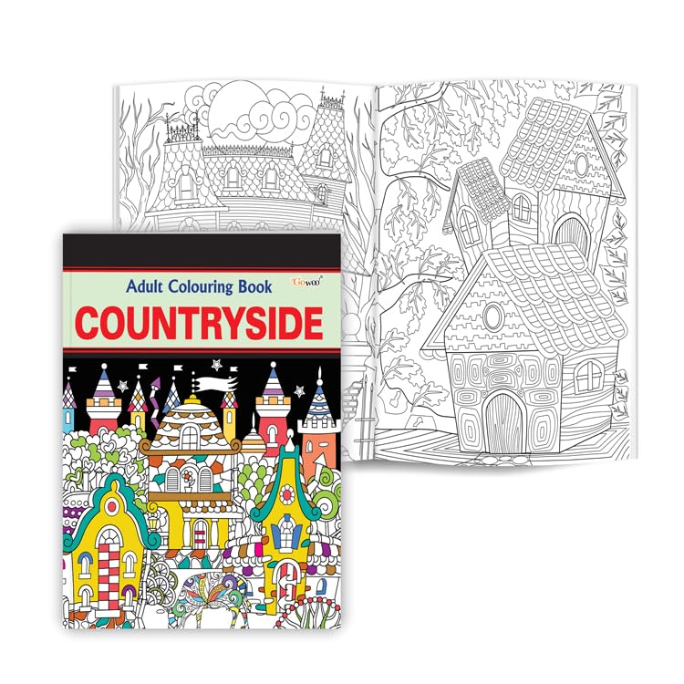 Countryside  Adult Colouring Book : Coloring book for stress relief, Adult coloring book with countryside themes, Mindfulness a