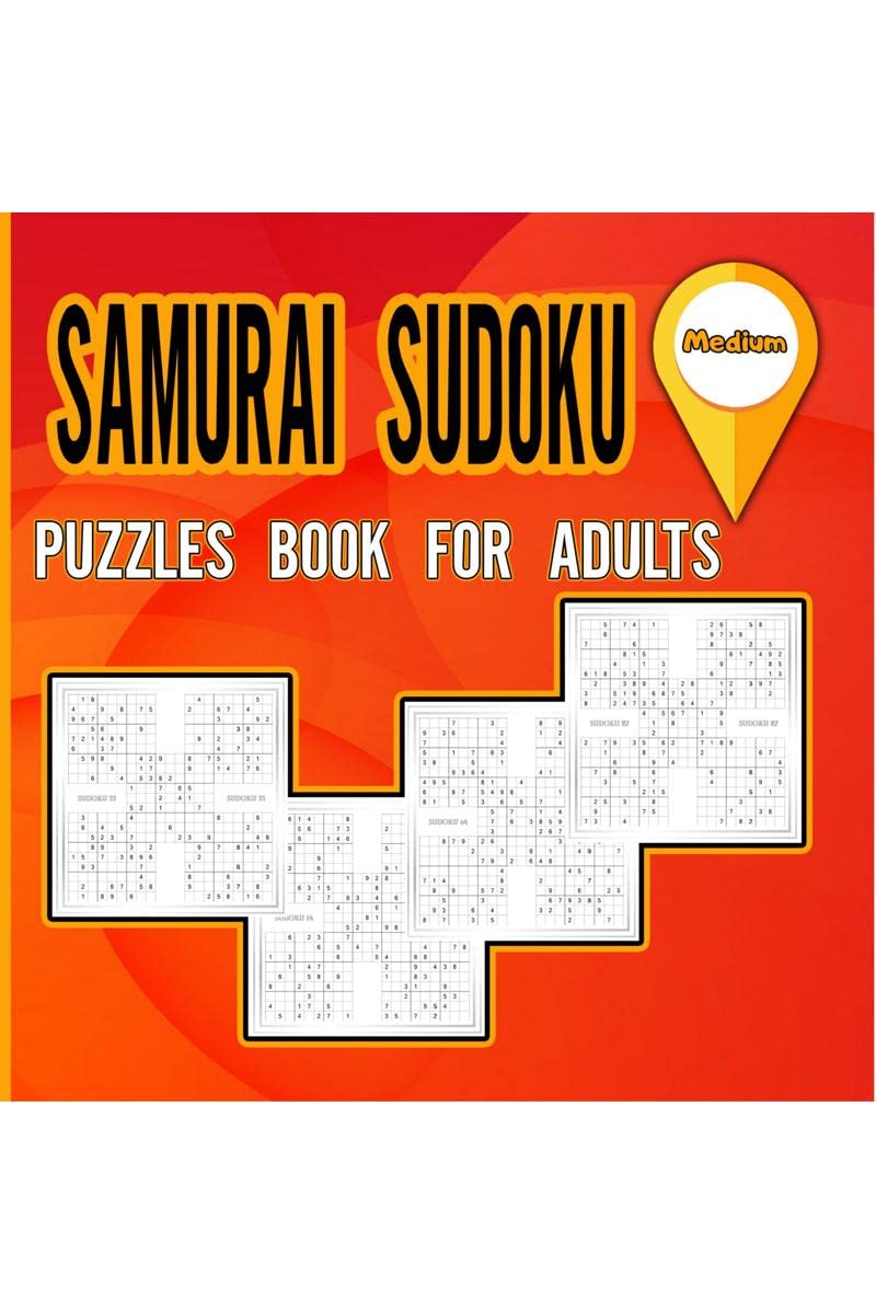 Samurai Sudoku Puzzles Book for Adults Medium : Activity book for Adults and lovers of sudoku puzzles/ Puzzles Book to Shape you