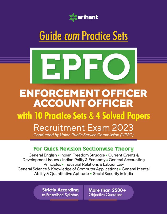 Epfo (Enforcement Offier) Account Officer 2023 Exam Guide (Old Edition)