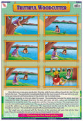 Tms28E | Teachingnest Truthful Woodcutter Chart | English Moral Story | Laminated 33X48 Cm (13X19 Inch) | Wall Sticking [Wall Ch