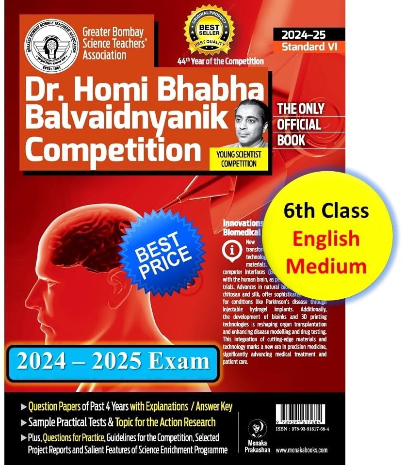 Menaka  Homi Bhabha Balvaidnyanik (Young Scientist) Competition  The Official Book  Class 6Th  202425/Ed. [English Medium]