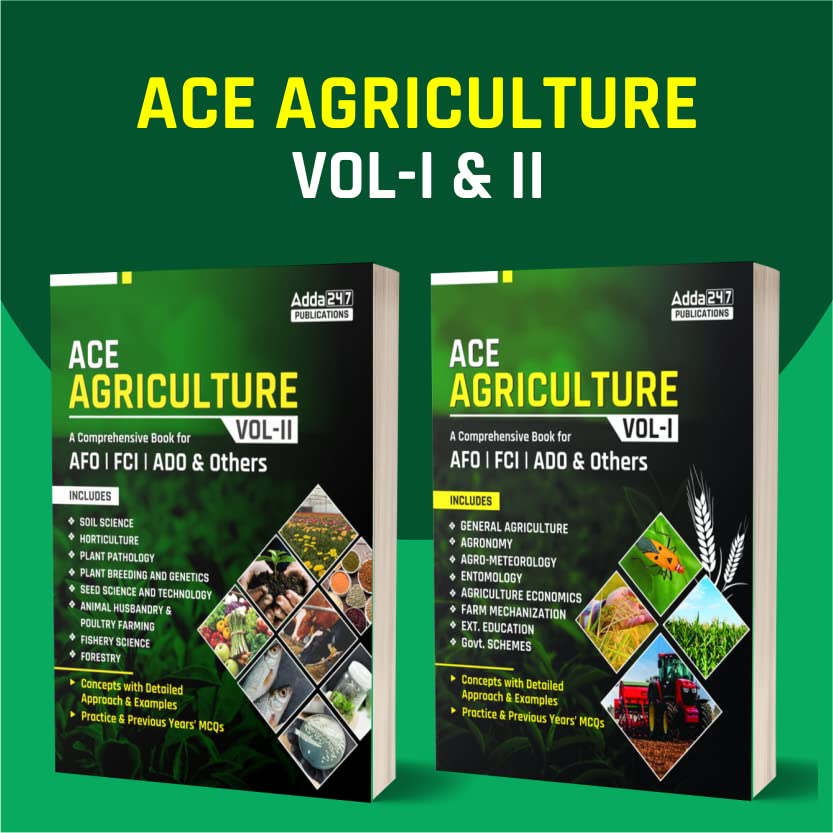 Ace Agriculture Vol 1 & 2 Combo | A Comprehensive Book For Afo | Fci | Ado & Others(English Printed Edition) By Adda247 Adda247 