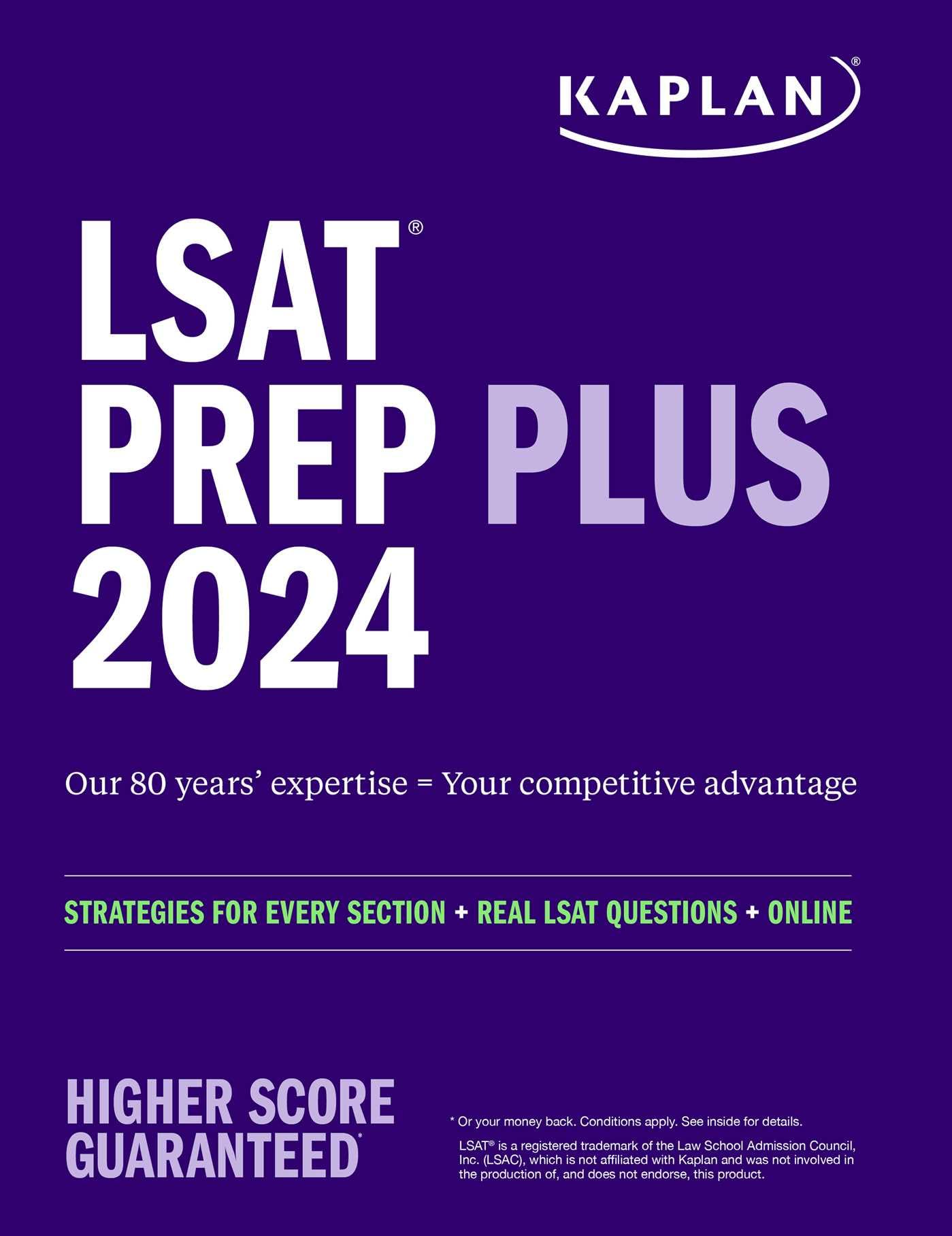 LSAT Prep Plus 2024: Strategies for Every Section + Real LSAT Questions + Online (Kaplan Test Prep)