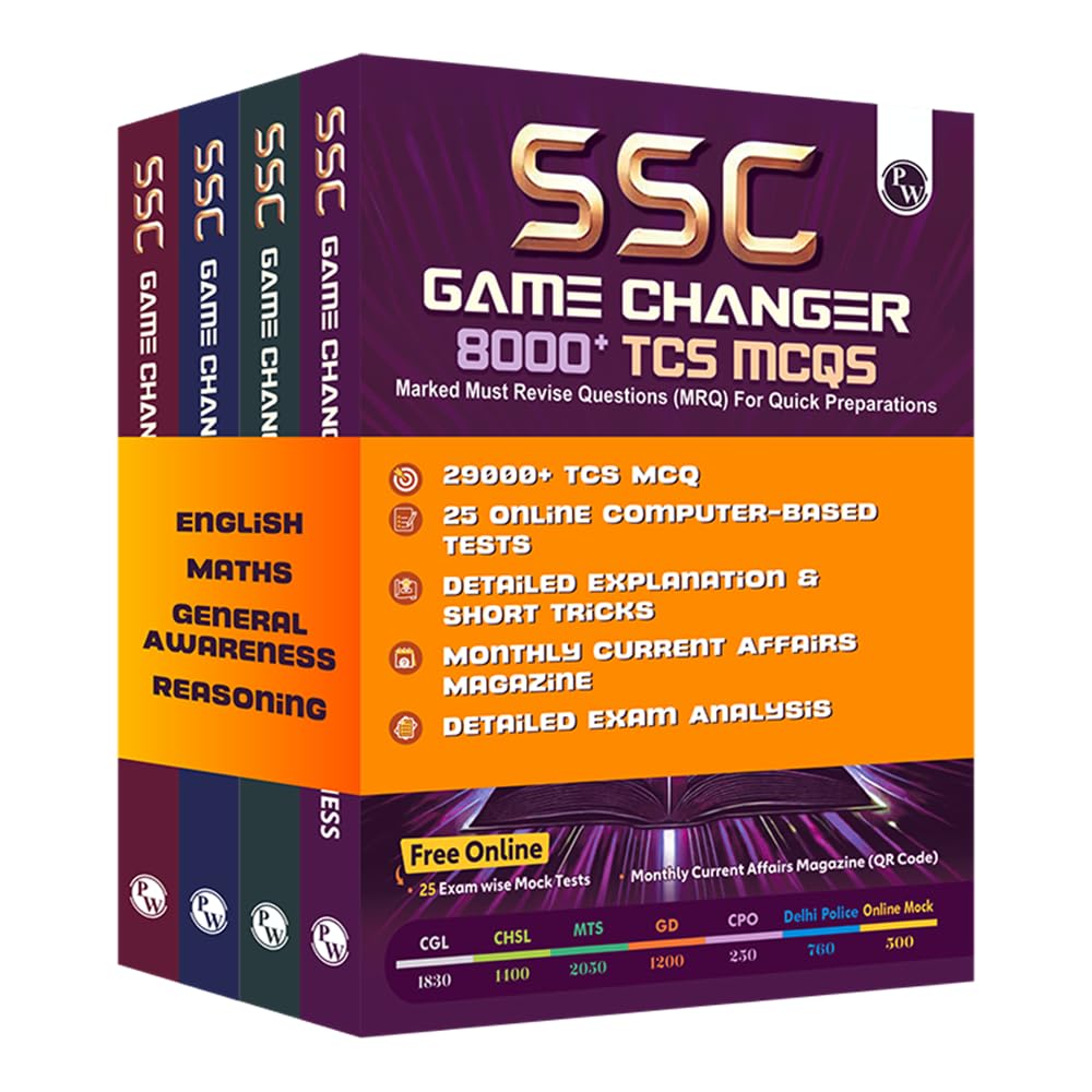 PW SSC Game Changer English, Maths, General Awareness, Reasoning Combo 29000+ TCS MCQ Till 2025 Chapter, Topic and Examwise Pre