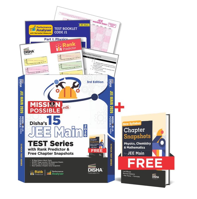 Mission Possible With DishaS 15 Jee Main 2026 Test Series With Rank Predictor & Free Chapter Snapshots Book 3Rd Edition | 15 T
