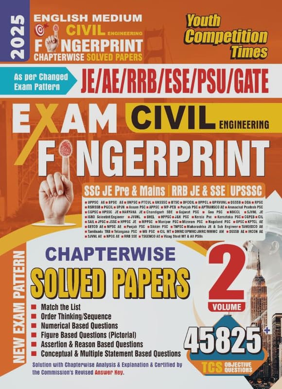 English Medium Civil Engineering Finger Print Volume2 Chapterwise Solved Papers 2025
