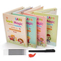 Sank Magic Practice Copybook, (4 Book + 10 Refill+ 1 Pen +1 Grip) Number Tracing Book For Preschoolers With Pen, Magic Calligrap