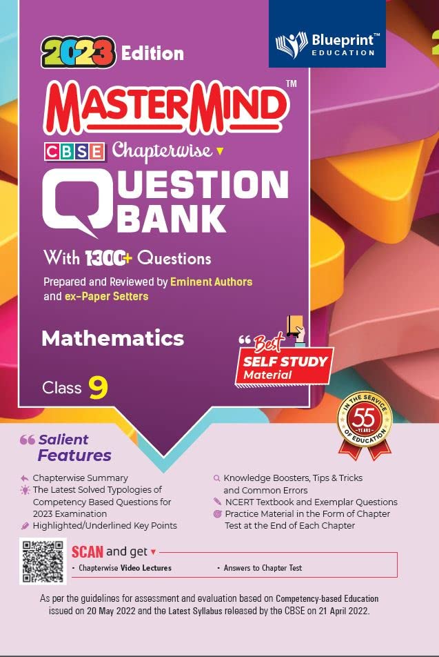 Master Mind Mathematics Cbse Class 9 Question Bank. 1300+ Questions Based On Latest Pattern For 2023 Examination. A Panel Of Exp