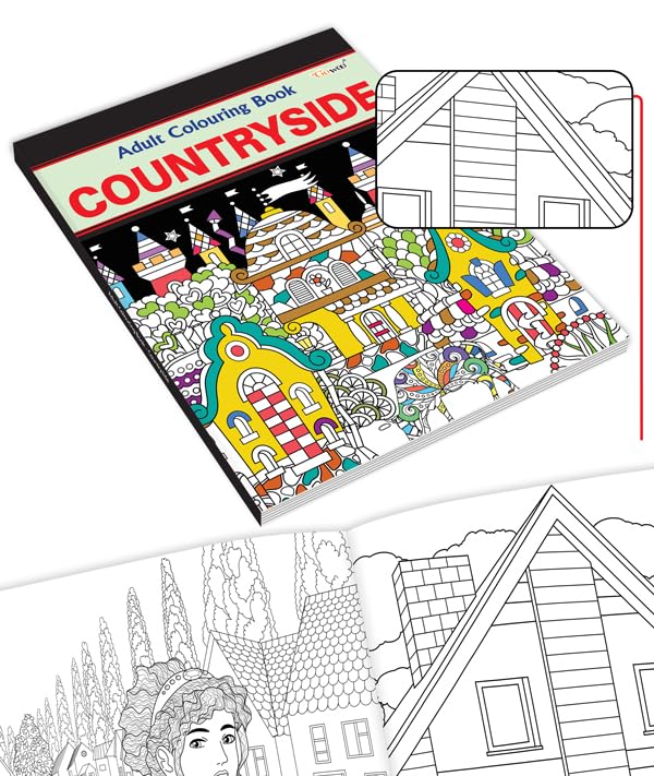 Countryside  Adult Colouring Book : Creative coloring book, Coloring book for stress relief, Peaceful countryside illustrations