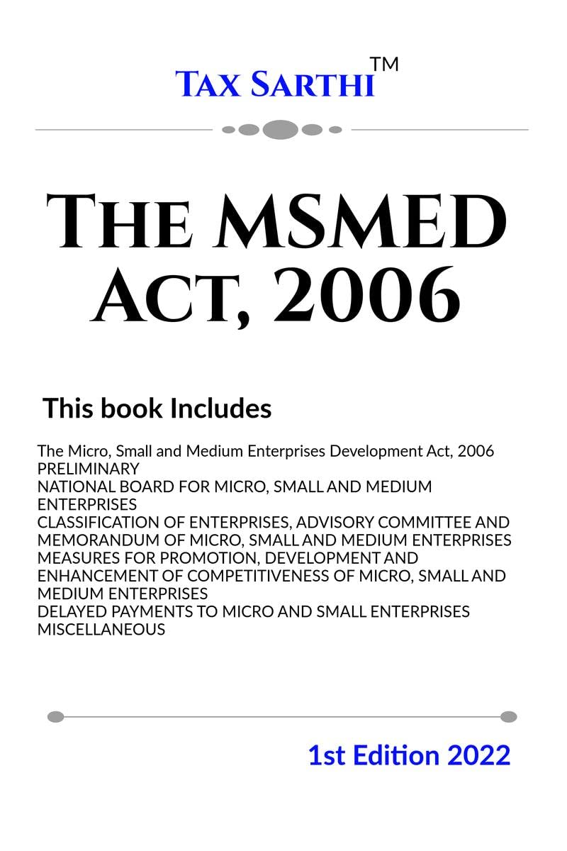 The Micro, Small and Medium Enterprises Development Act, 2006 | 1st Edition 2022