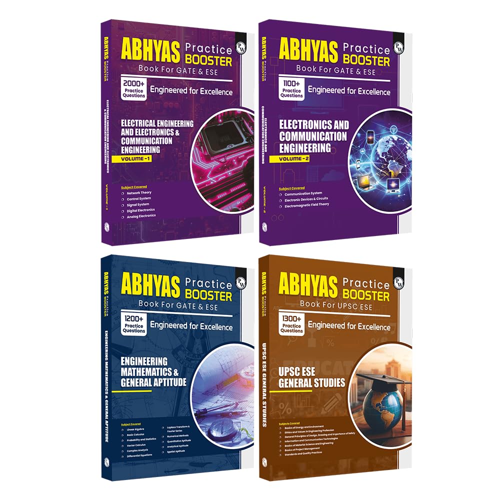 PW GATE & ESE Abhyas Practice Booster For ECE/EE Vol 1, Electrical Engineering Vol 2, ESE General Studies and Engineering Mathem