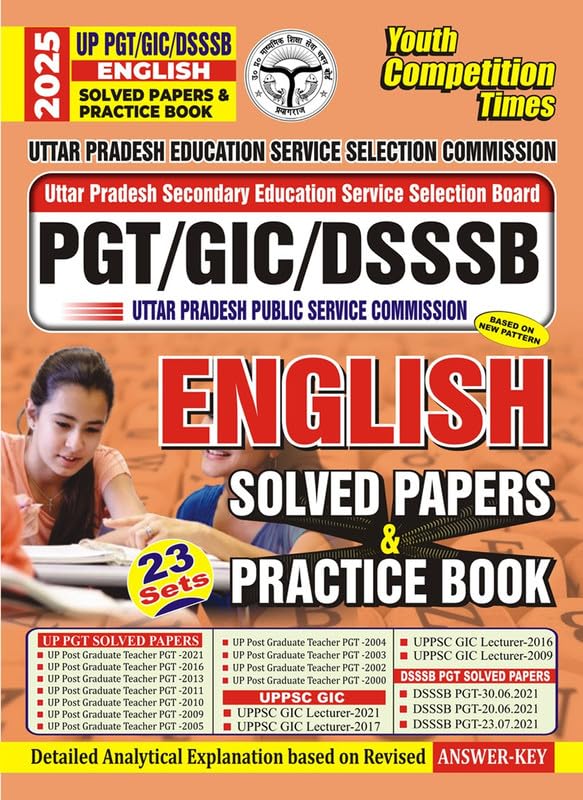 UP PGT GIC English Solved Papers & Pracice Book 23 Sets (2025)