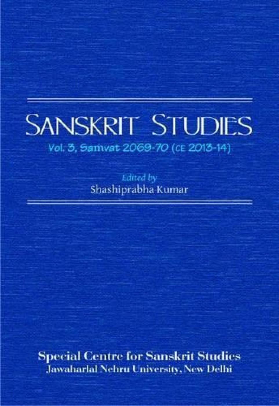 Sanskrit Studies: Vol. 3: Samvat 206970 (Sanskrit Studies: Samvat 206970)