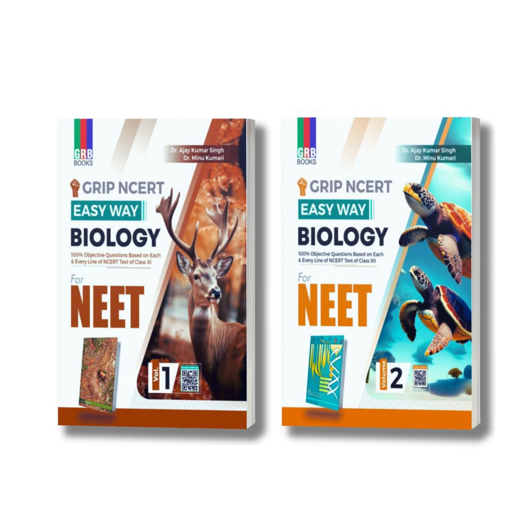 GRB Grip NCERT Easy Way Biology Vol. 1 & 2 for NEET (Combo Set of 2 Books)