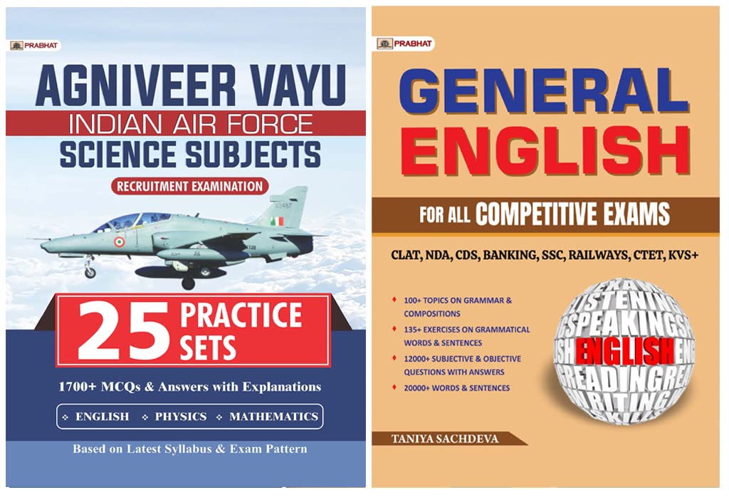 Agniveer Vayu  Indian Air Force Science Subjects 25 Practice Sets + English Grammar and Composition Book for UPSC/IAS & other C