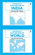 Book Of Outline Practice Maps (Set Of 2 , India Map Book And World Map Book) Small Size