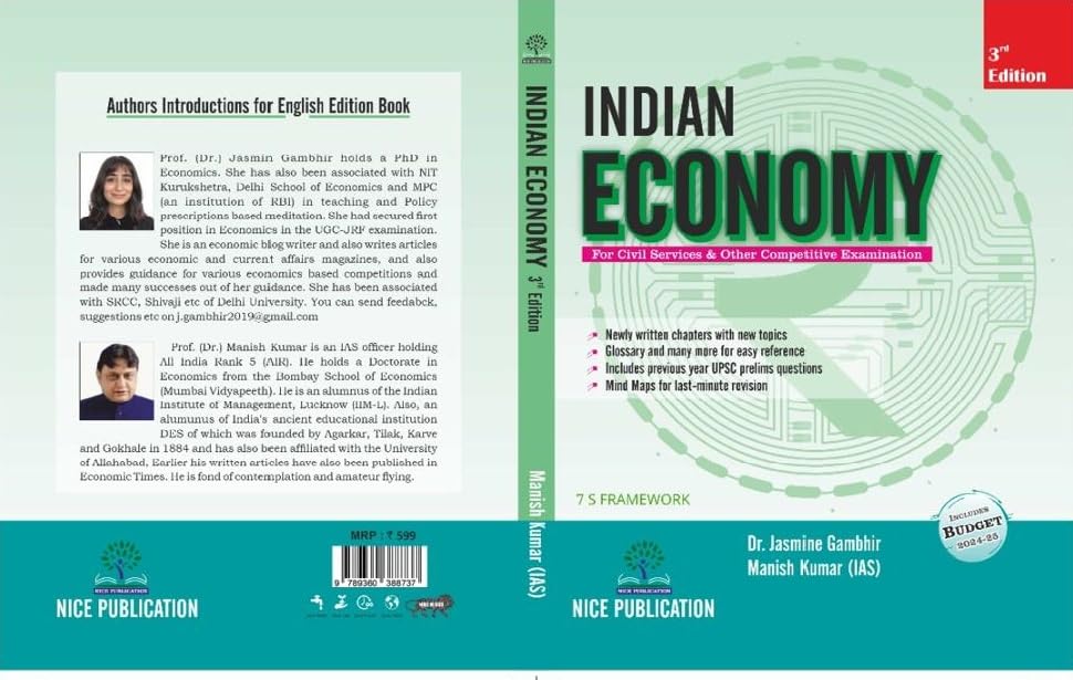 Indian Economy  A Comprehensive Study Guide For Civil Services Aspirants, 3Rd Edition By Manish Kumar (Ias) Upsc Air 5 And Dr. 