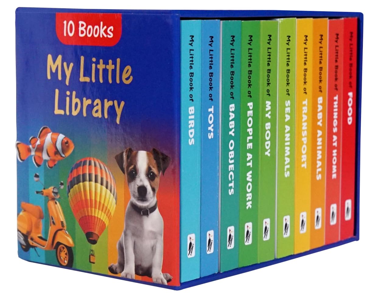 My Little Library Boxset of 10 Board Books for Kids | Early Learning Board Books for Babies, Toddlers & Preschoolers | Includes
